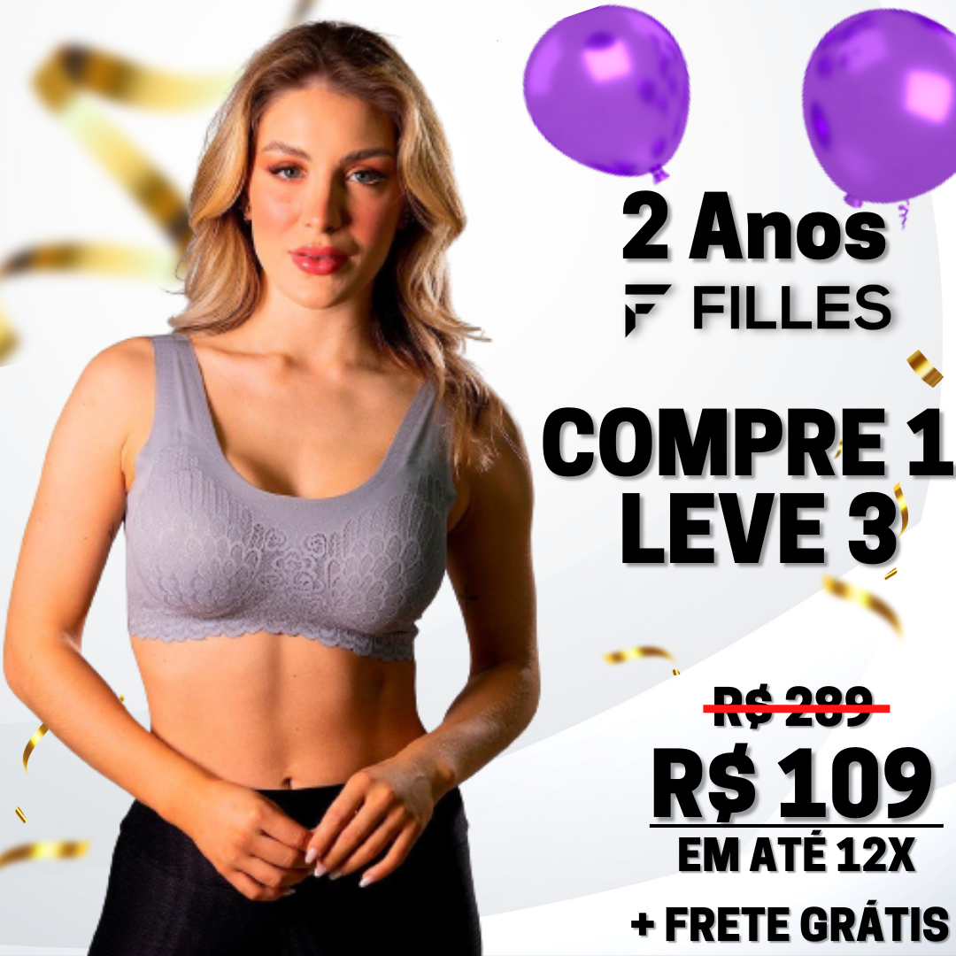 Sutiã Confort Sustentação 2023 VIP - (Compre 1 e leve 3) - Frete Grátis